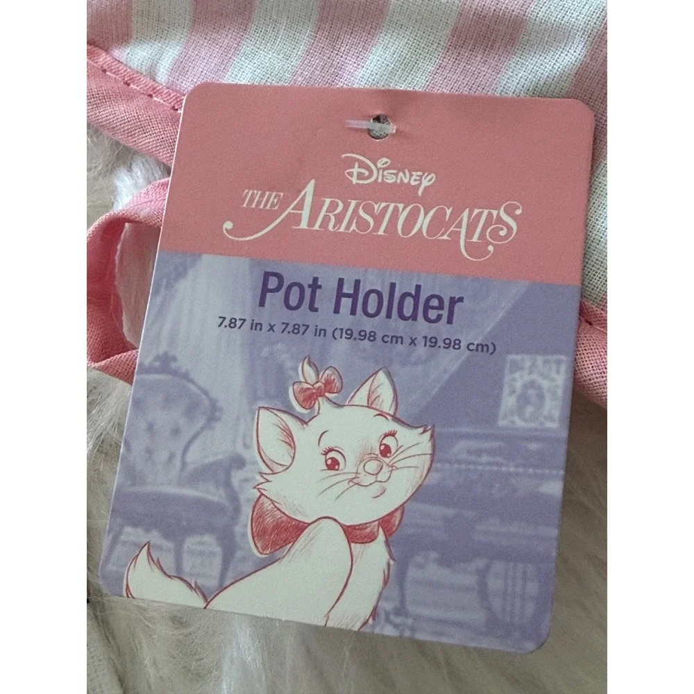 Disney The Aristocats Marie Kitchen Set Towel Pot Holder Oven Mitt Pink White